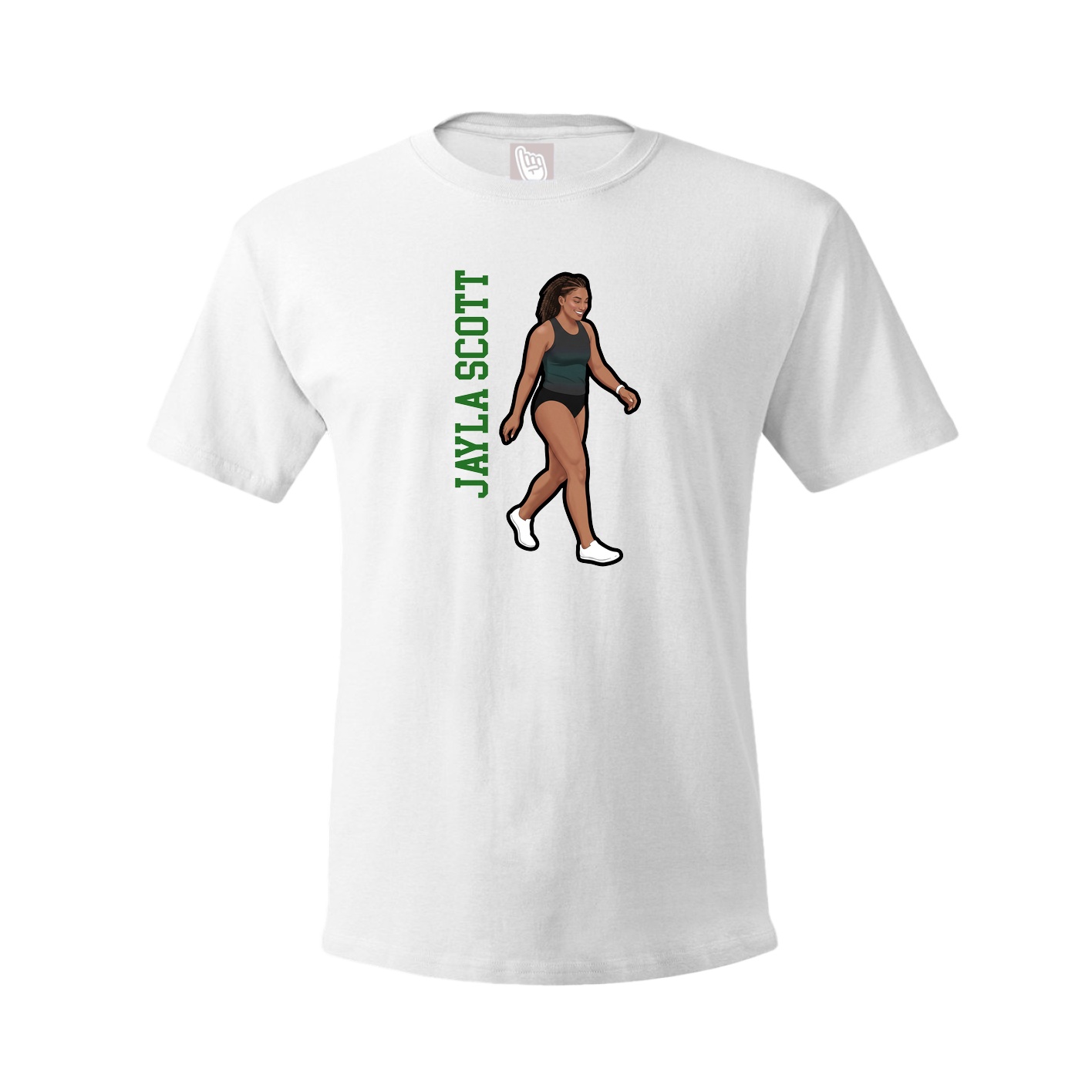 Youth Tee — Name Vertical in White