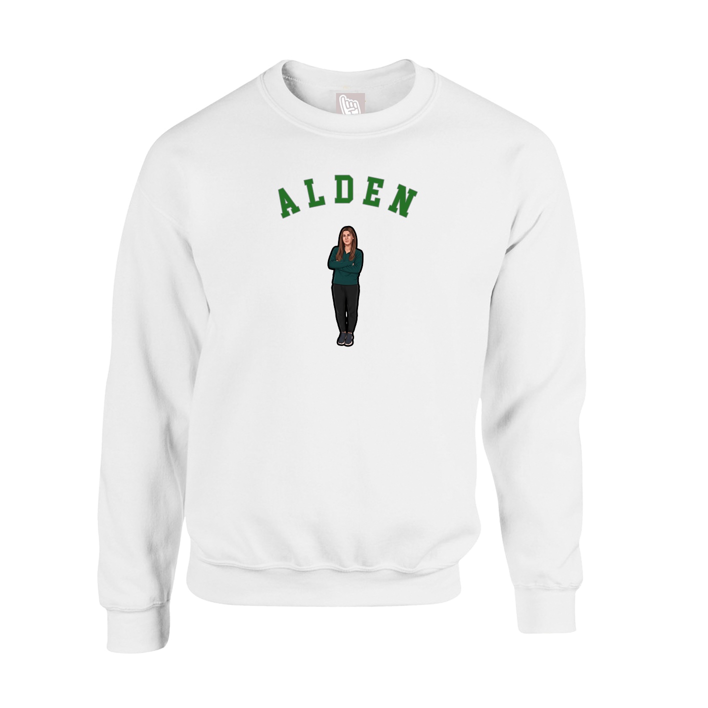 Fleece Crew — Shirsey Arch in White