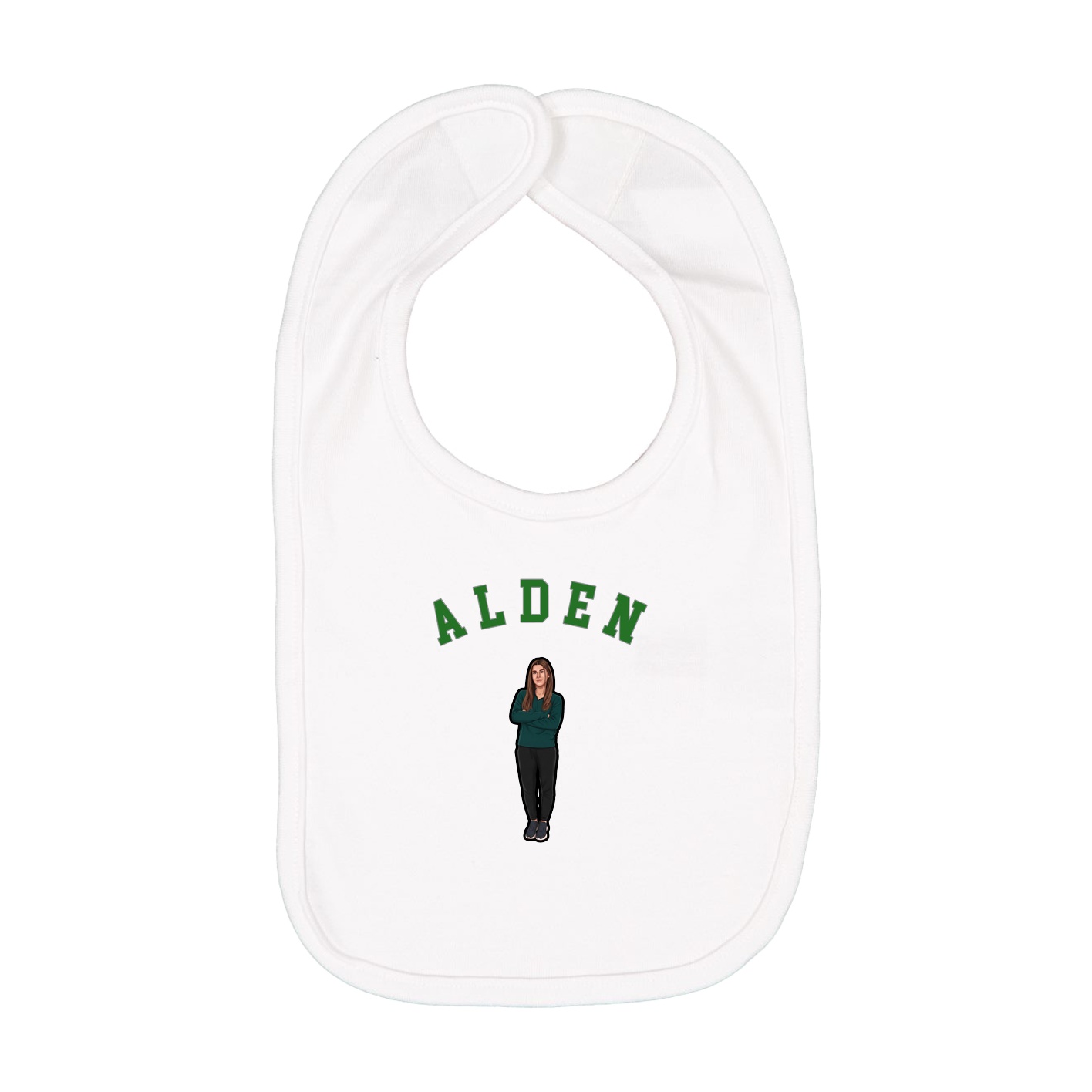 Infant Bib — Shirsey Arch in White