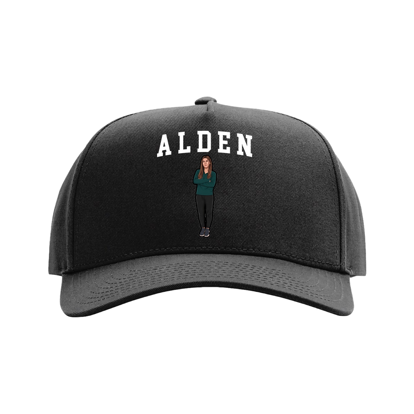 Full Fabric Five-Panel Champ Cap — Shirsey in Black
