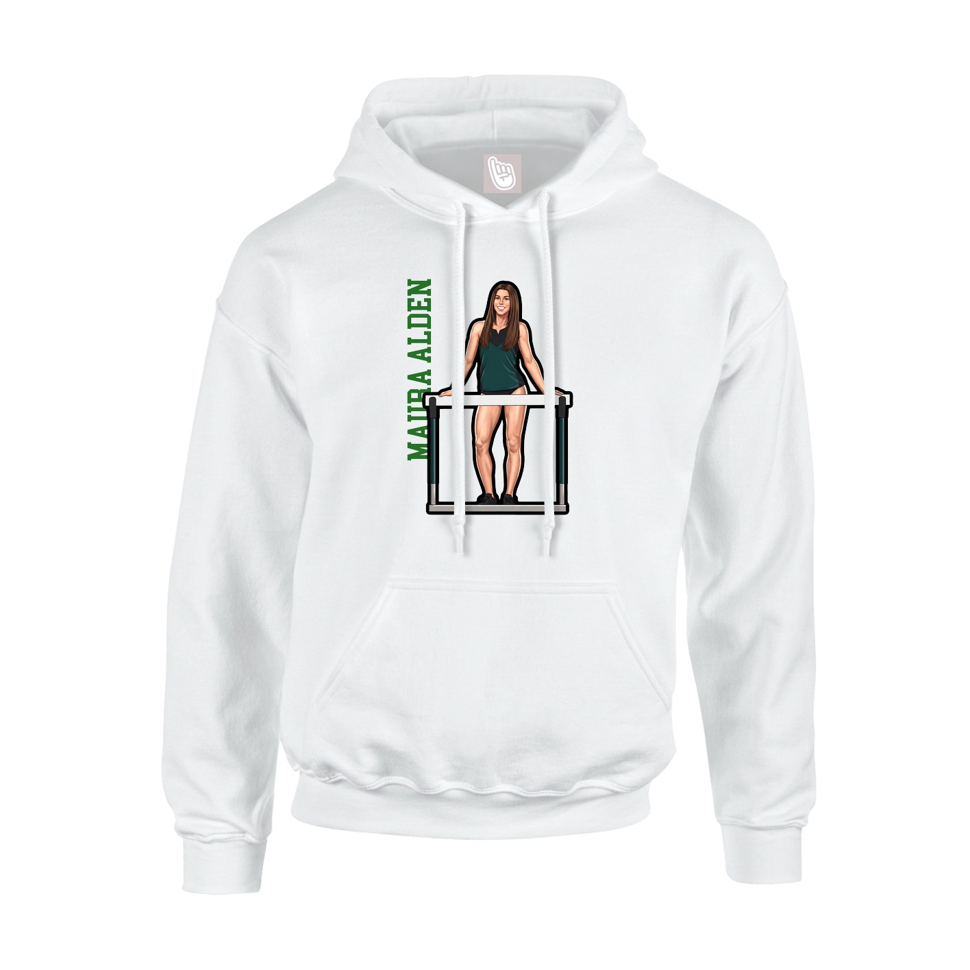 Youth Hoodie — Name Vertical in White