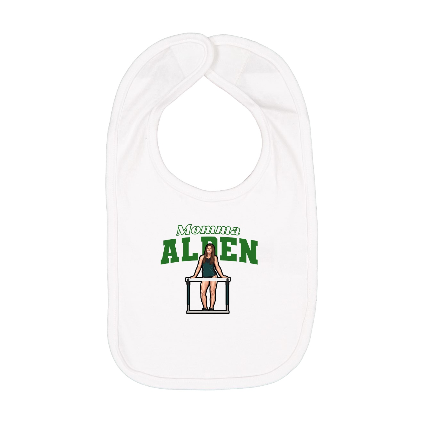 Infant Bib — Mothers Day Block in White