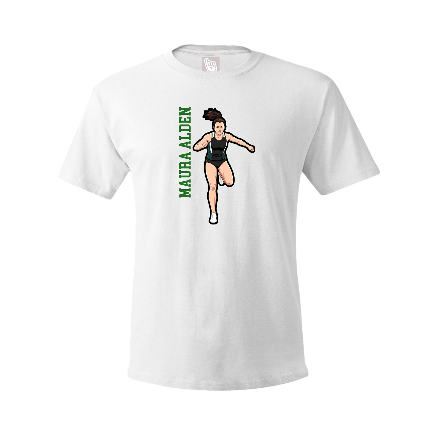 Tee — Name Vertical in White