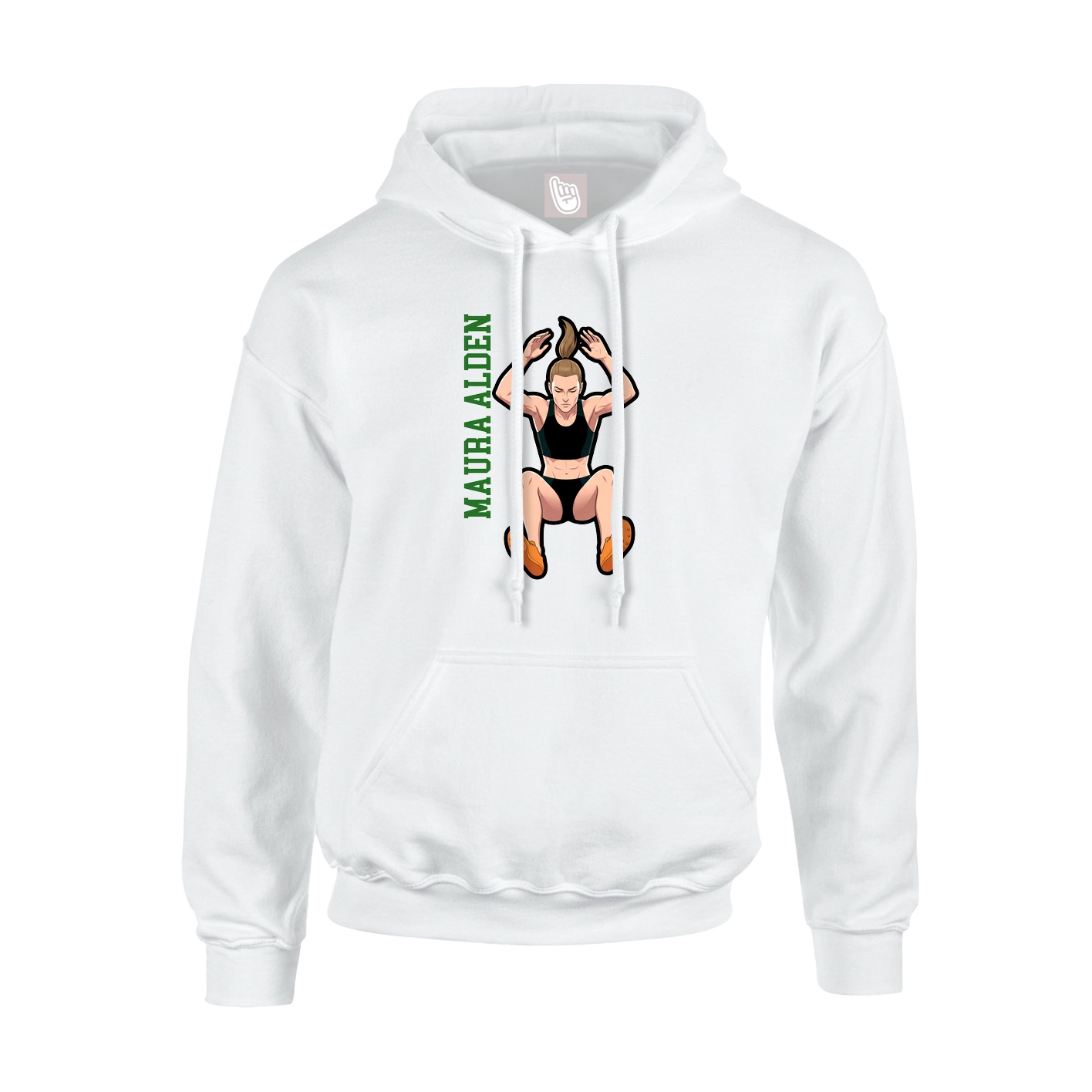 Youth Hoodie — Name Vertical in White