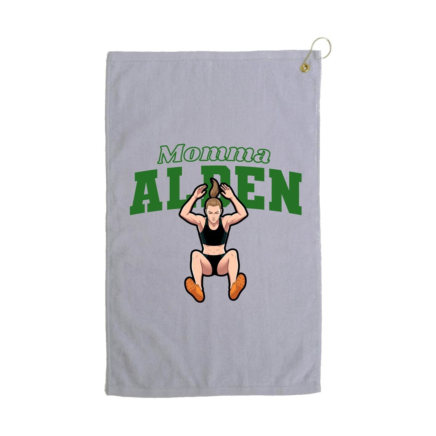 Golf Towel — Mothers Day Block in Grey