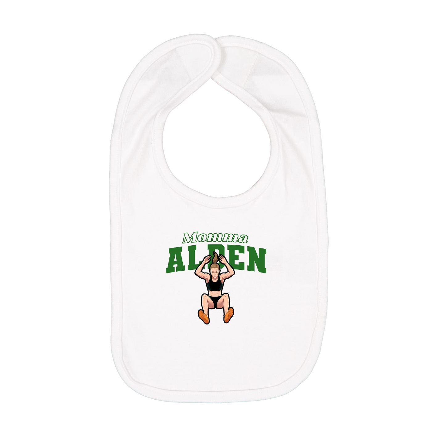 Infant Bib — Mothers Day Block in White
