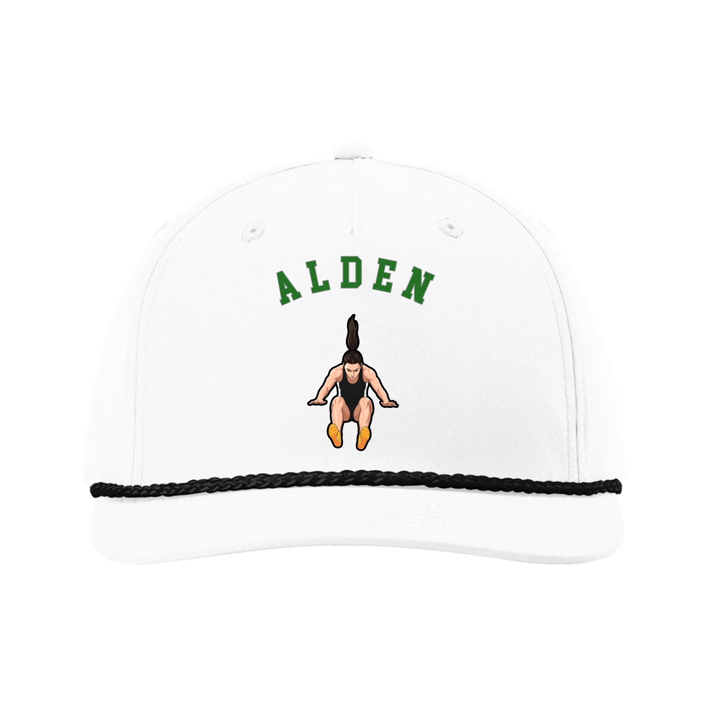 Five-Panel Classic Rope Cap — Shirsey Arch in White