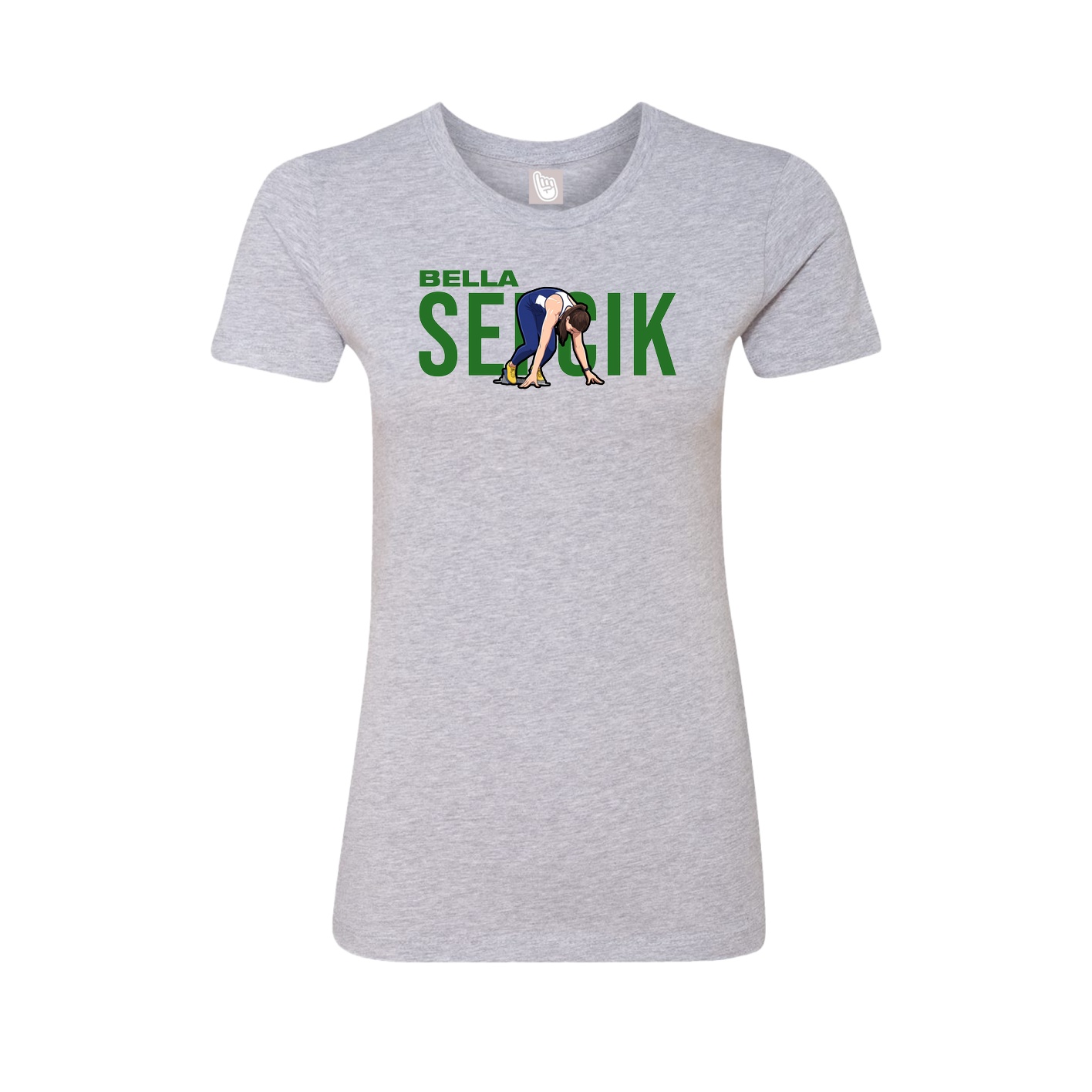 Fitted Women's Tee — Player Name in Grey