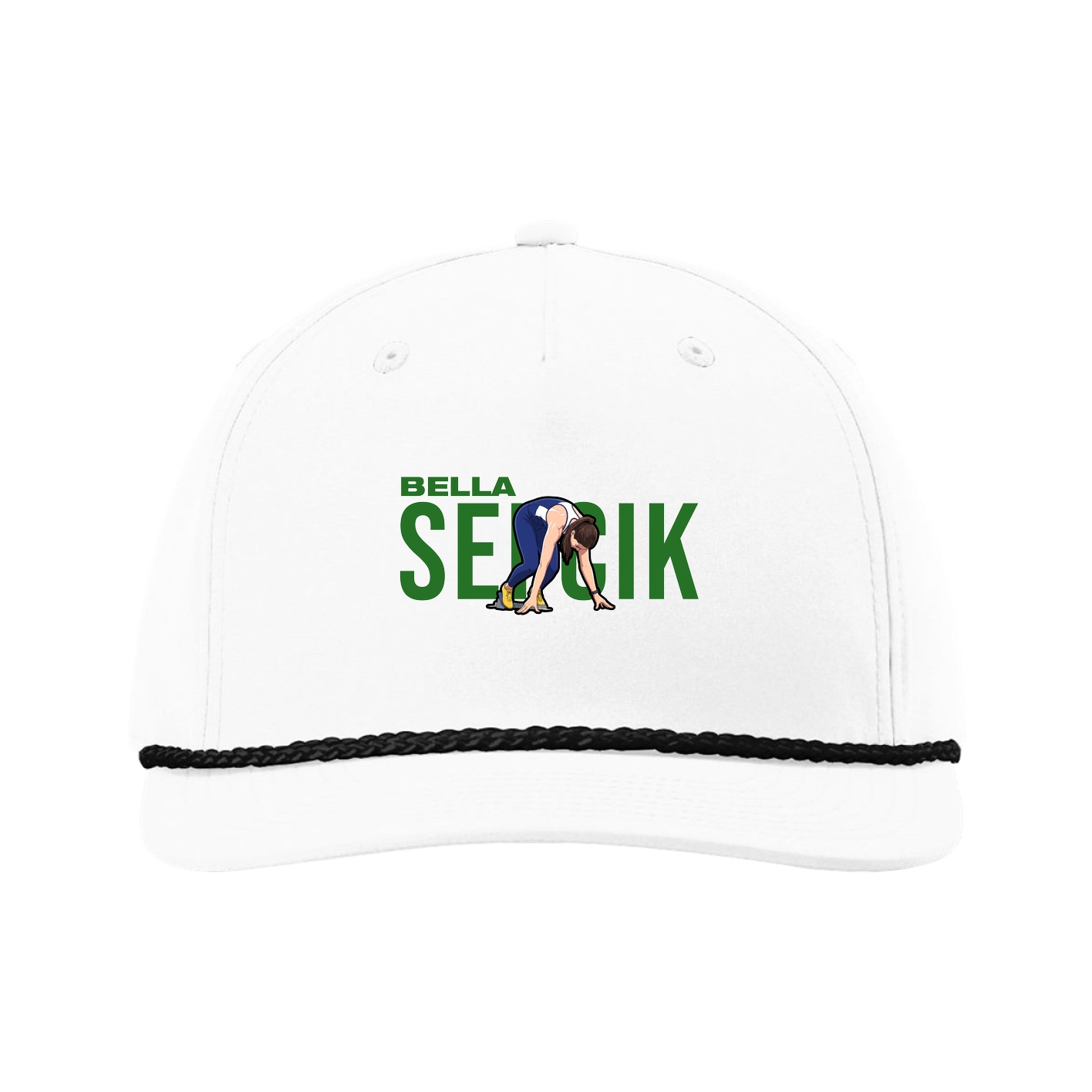 Five-Panel Classic Rope Cap — Player Name in White