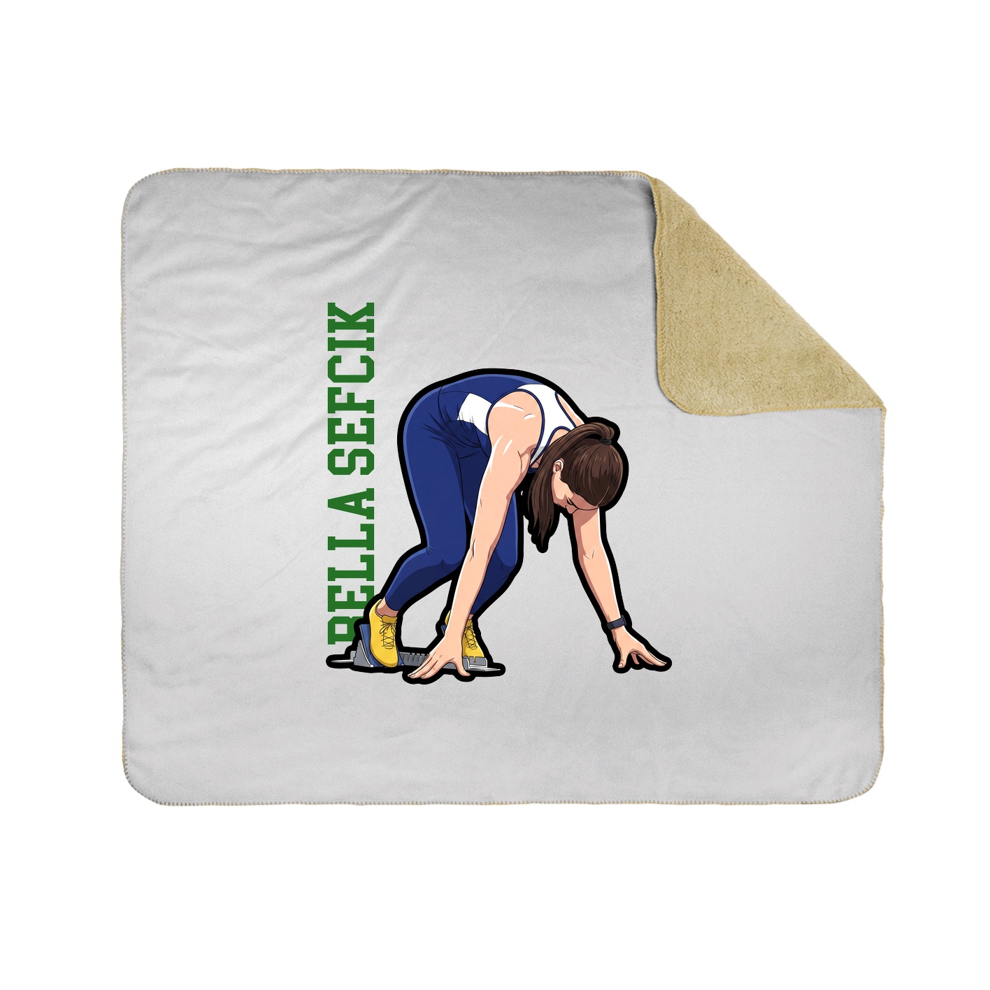 Throw Blanket — Name Vertical in White