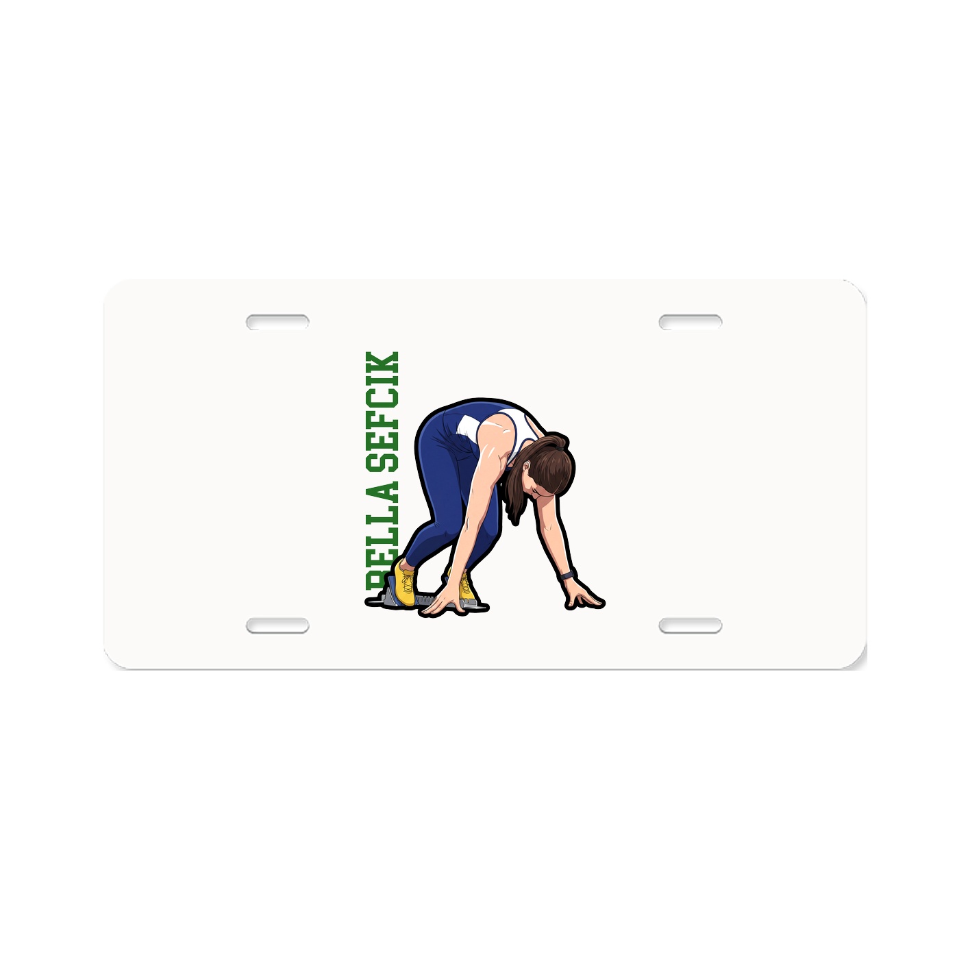 License Plate — Name Vertical in Classic