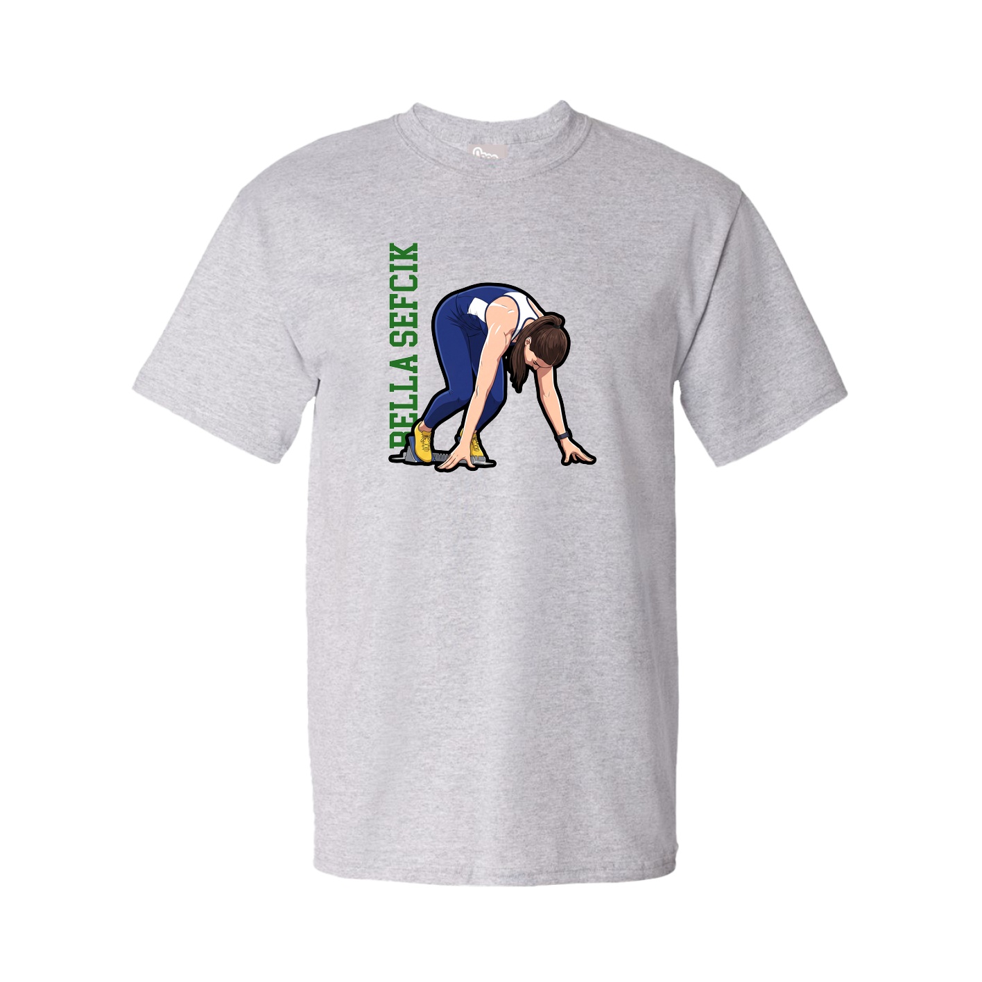 Youth Tee — Name Vertical in Grey