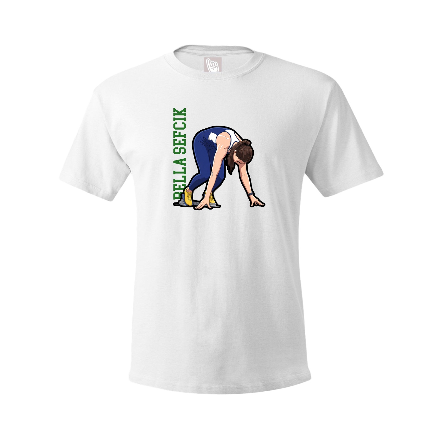 Youth Tee — Name Vertical in White