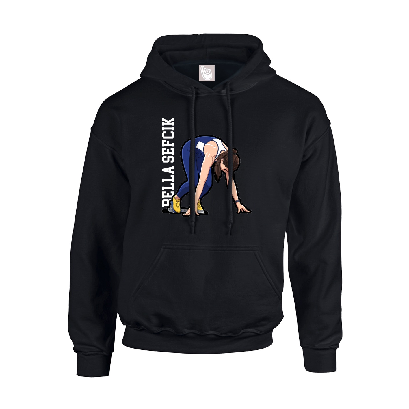 Hoodie — Name Vertical in Black
