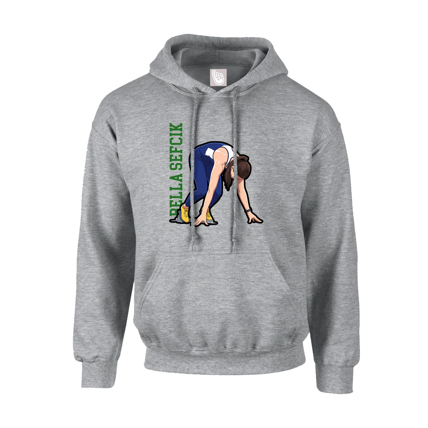 Youth Hoodie — Name Vertical in Grey