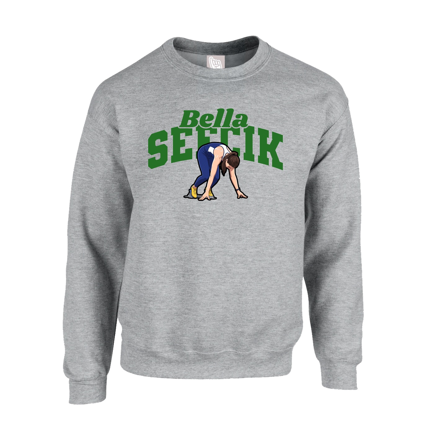 Fleece Crew — Signature Arch in Grey