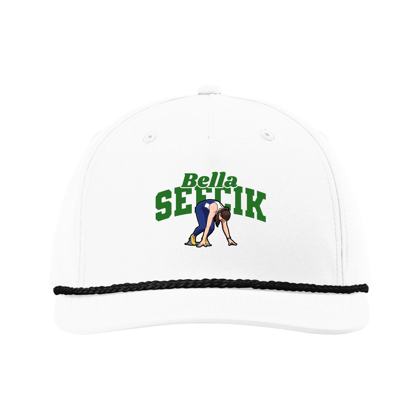 Five-Panel Classic Rope Cap — Signature Arch in White