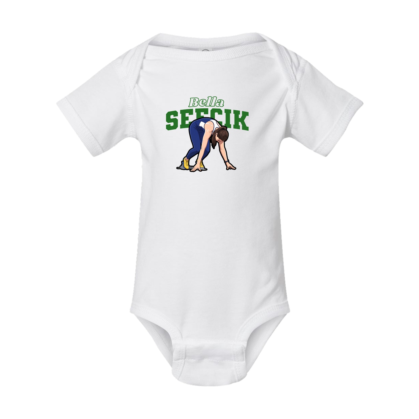 Baby Onesie — Name Arch in White