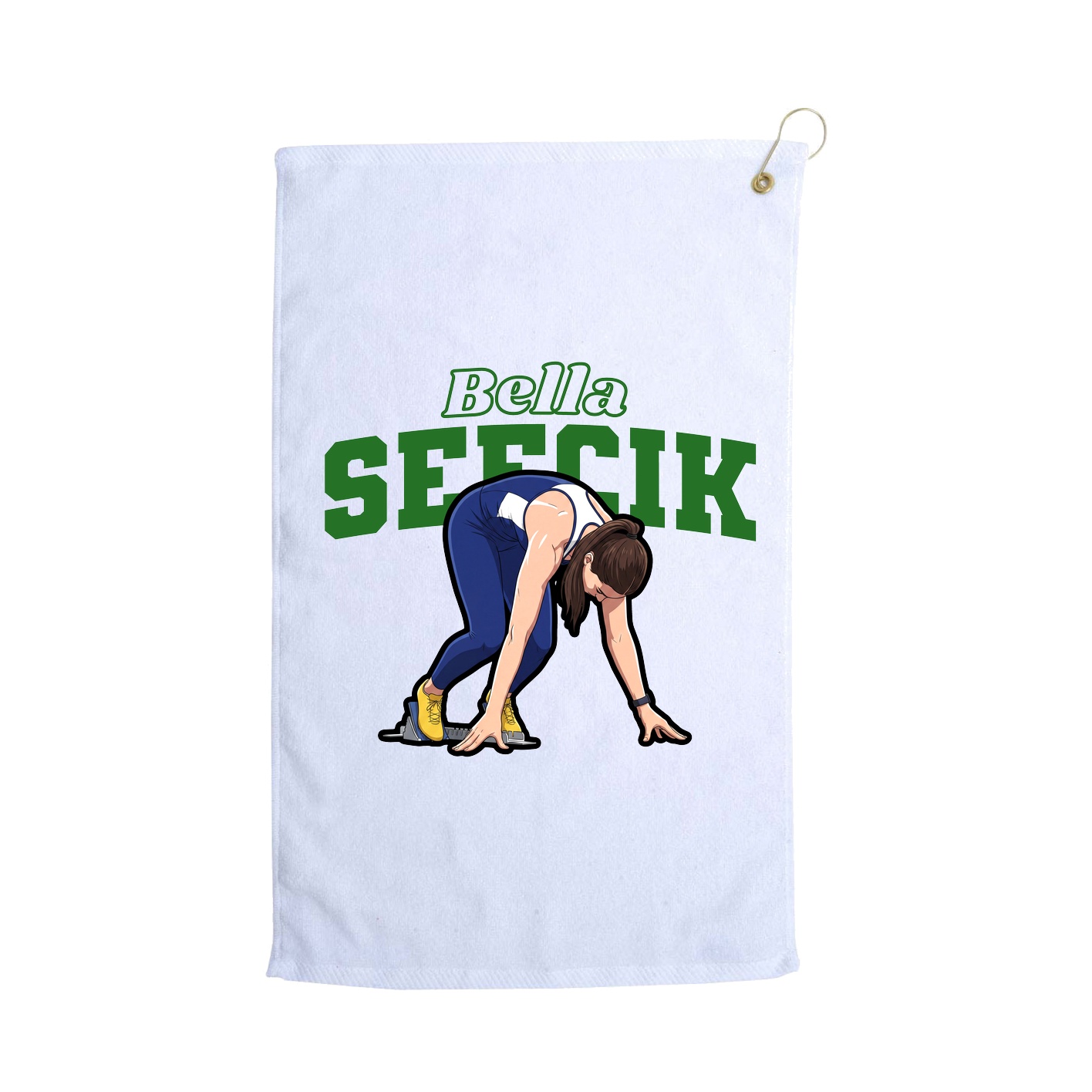 Golf Towel — Name Arch in White