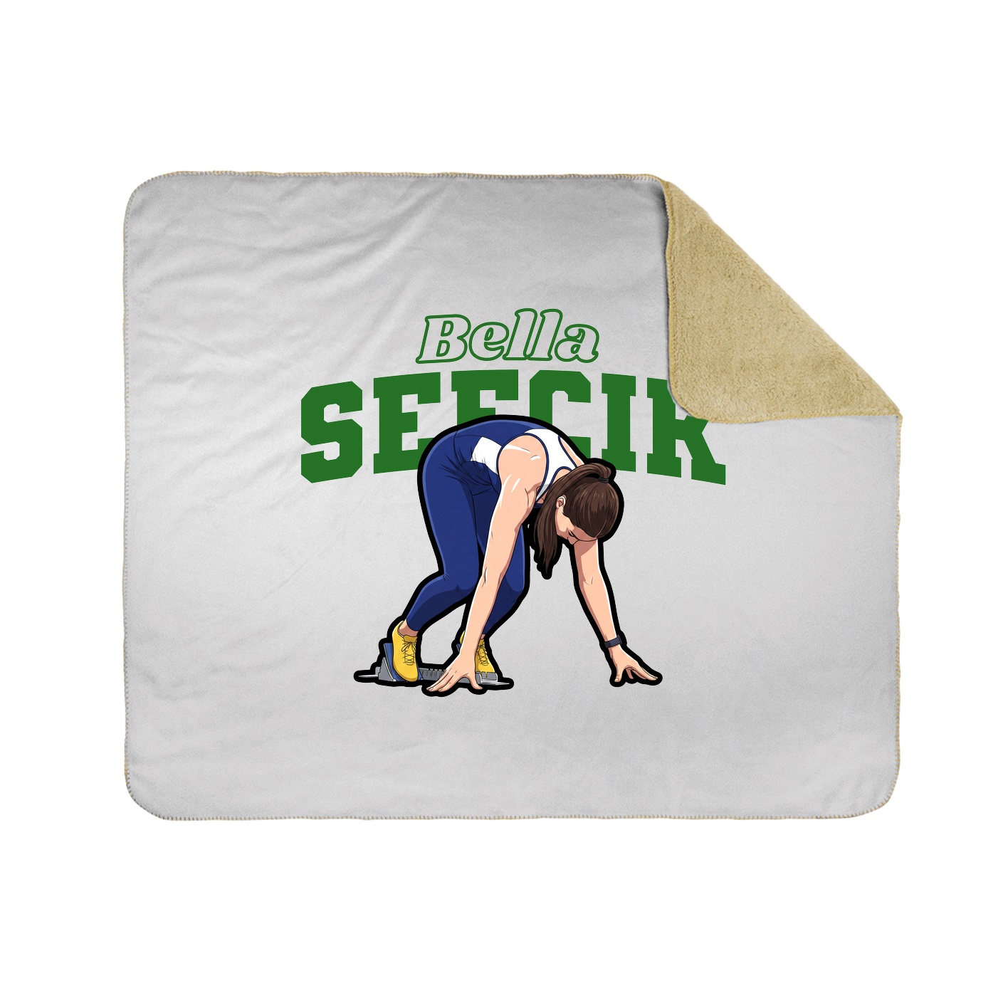 Throw Blanket — Name Arch in White