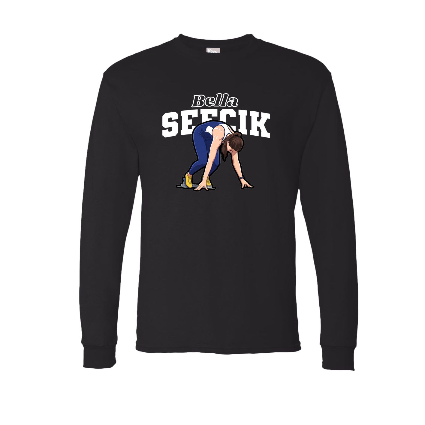 Long Sleeve Tee — Name Arch in Black