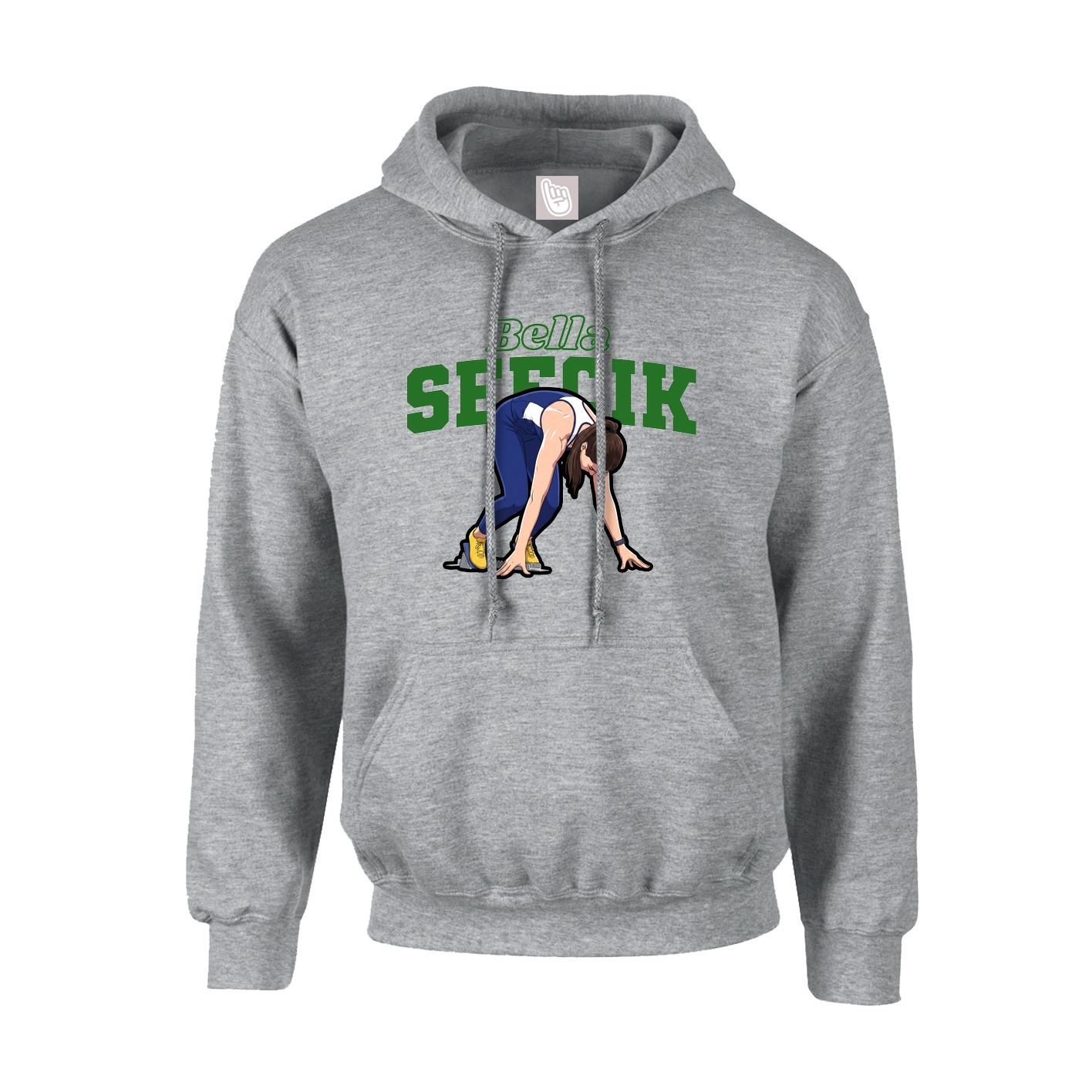 Youth Hoodie — Name Arch in Grey