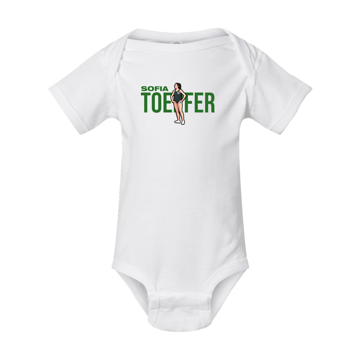 Baby Onesie — Player Name in White