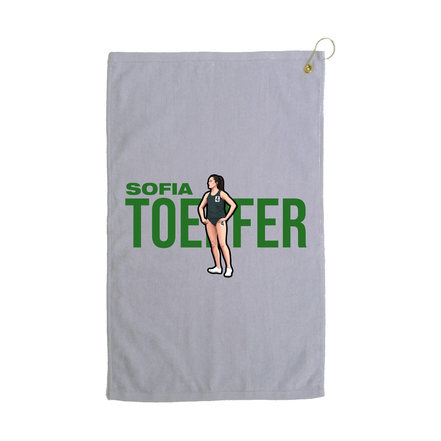 Golf Towel — Player Name in Grey