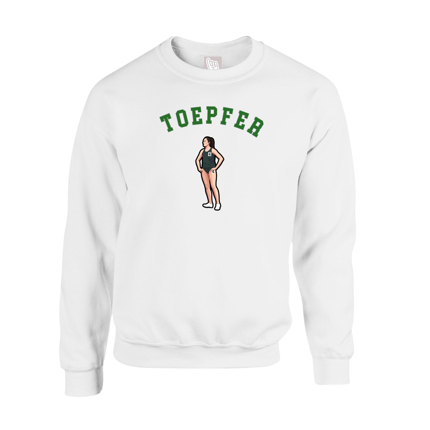 Fleece Crew — Shirsey Arch in White