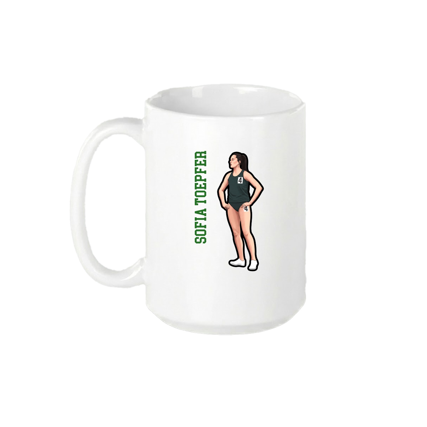15oz Coffee Mug — Name Vertical in White