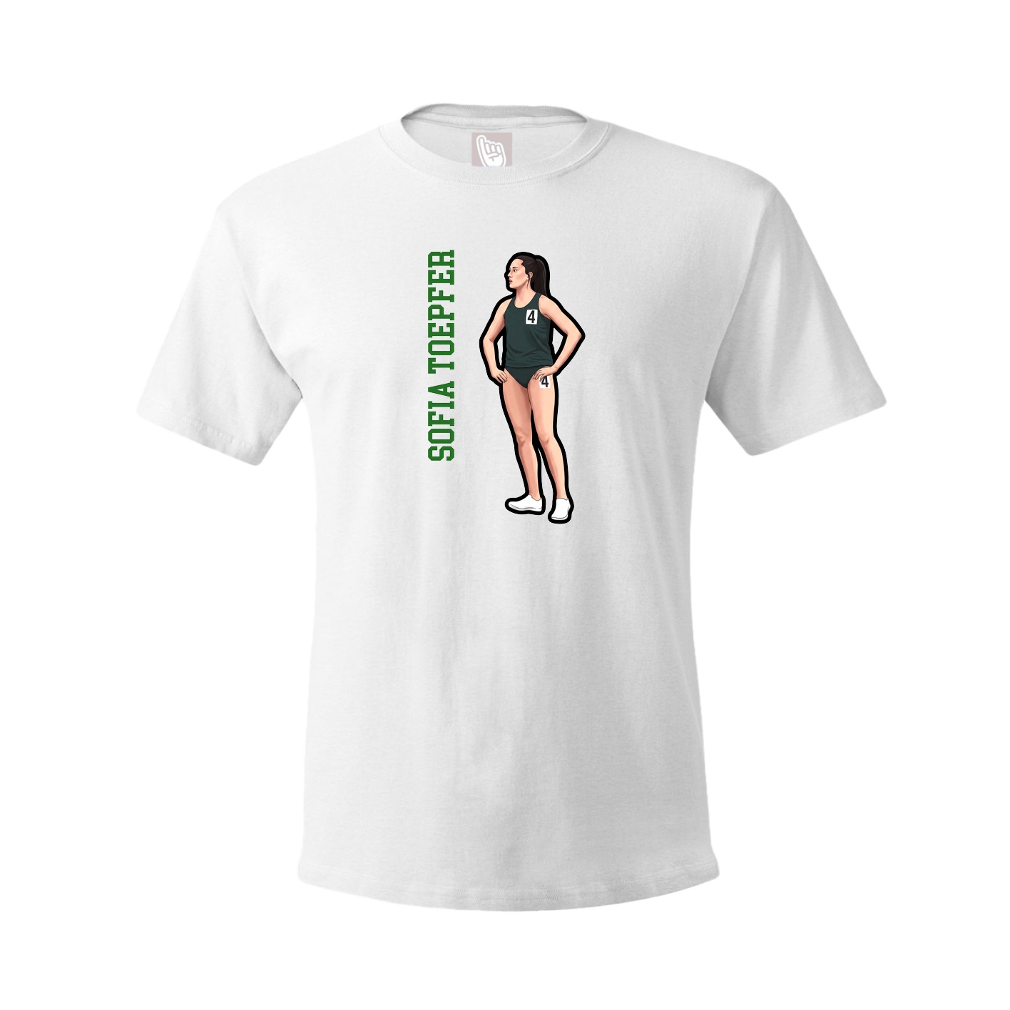 Youth Tee — Name Vertical in White