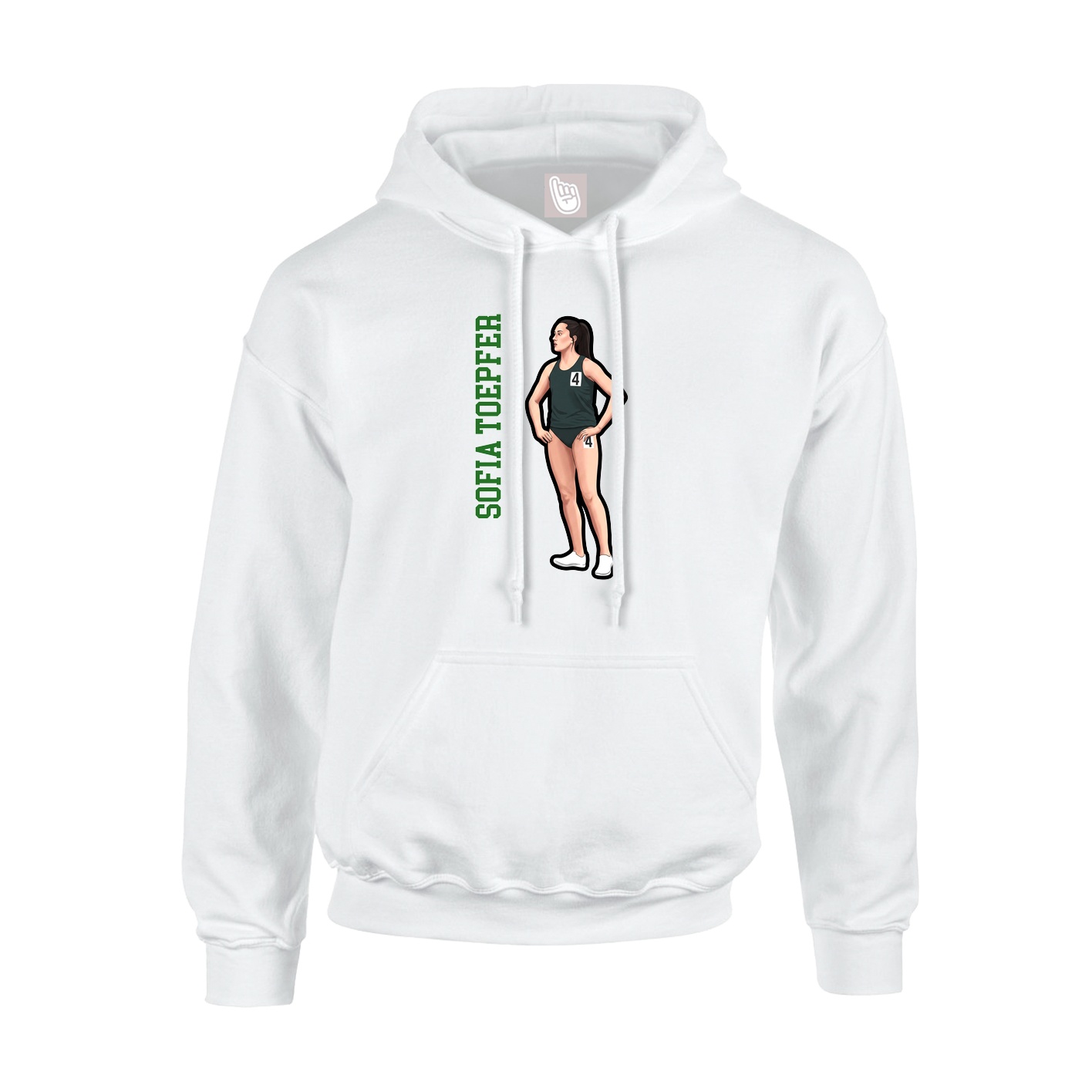 Youth Hoodie — Name Vertical in White