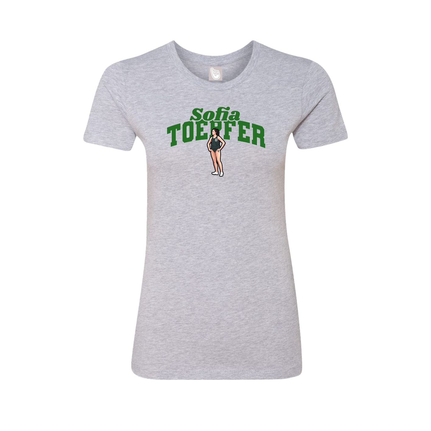 Fitted Women's Tee — Signature Arch in Grey