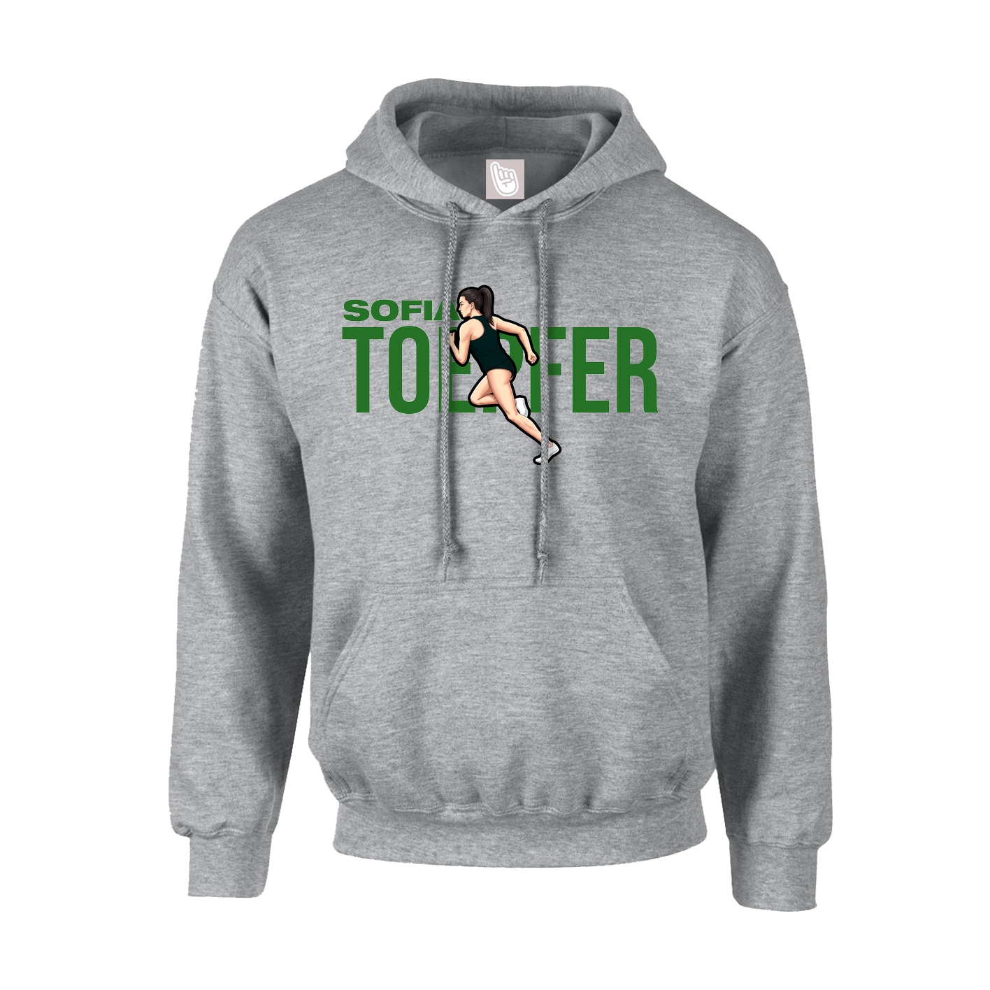 Youth Hoodie — Player Name in Grey