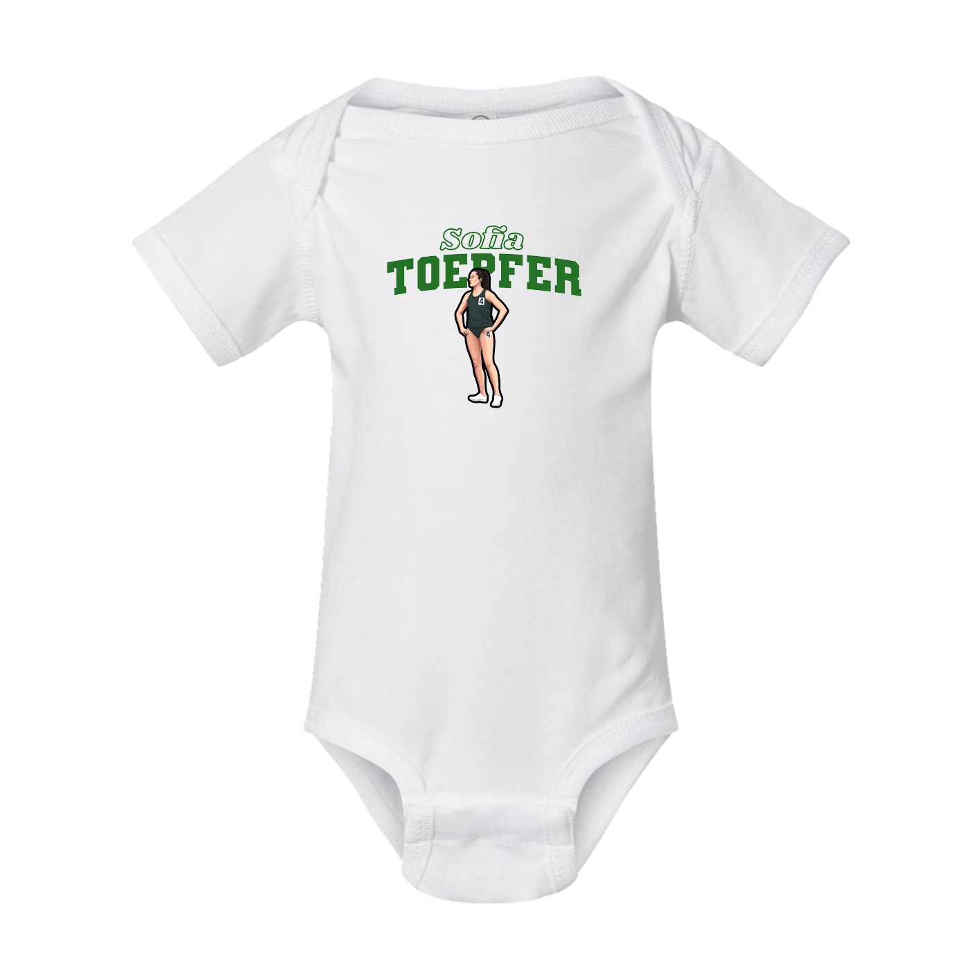 Baby Onesie — Name Arch in White