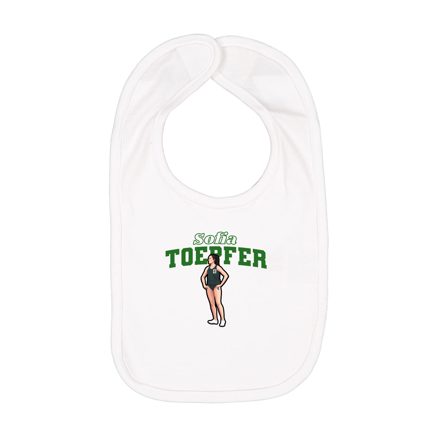 Infant Bib — Name Arch in White