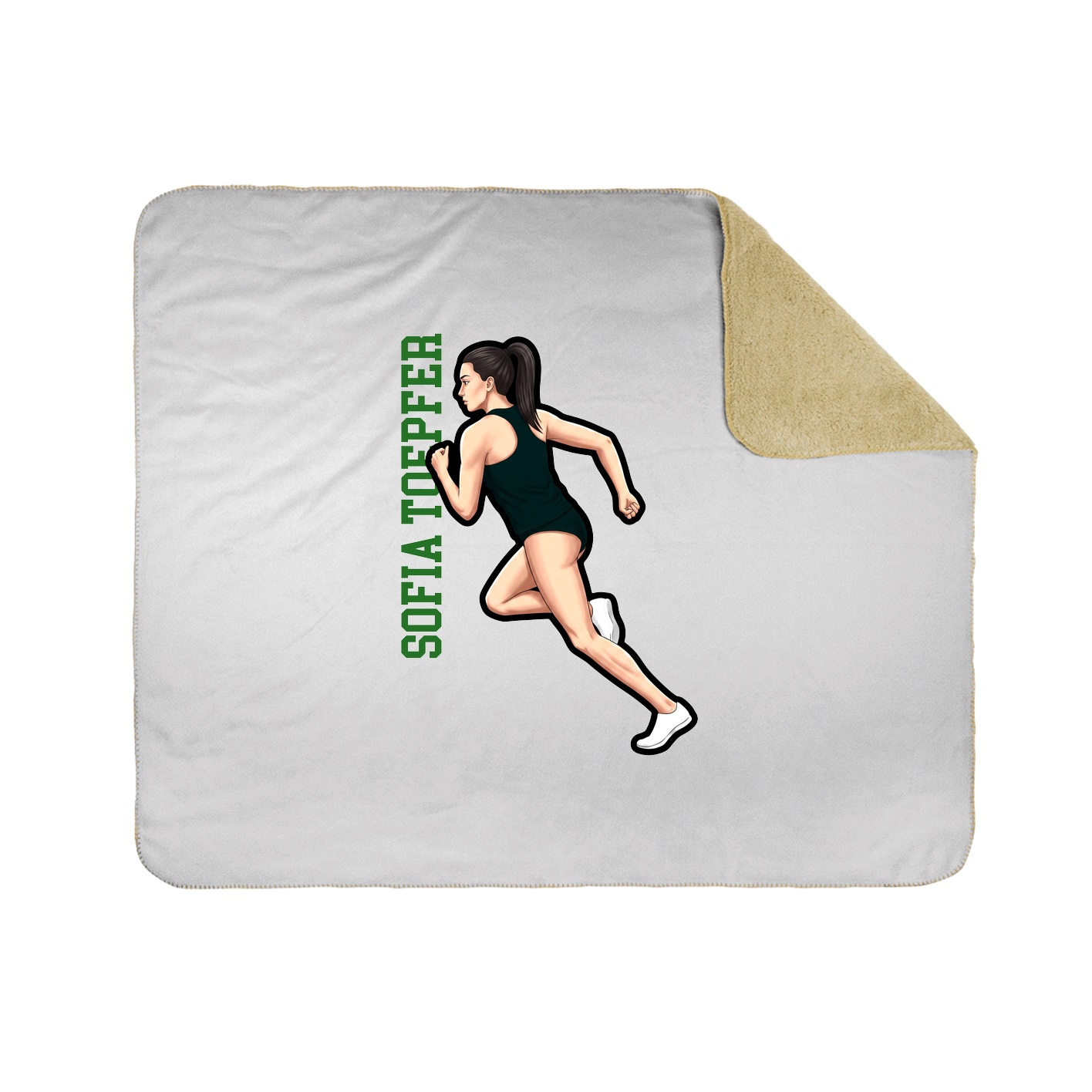 Throw Blanket — Name Vertical in White