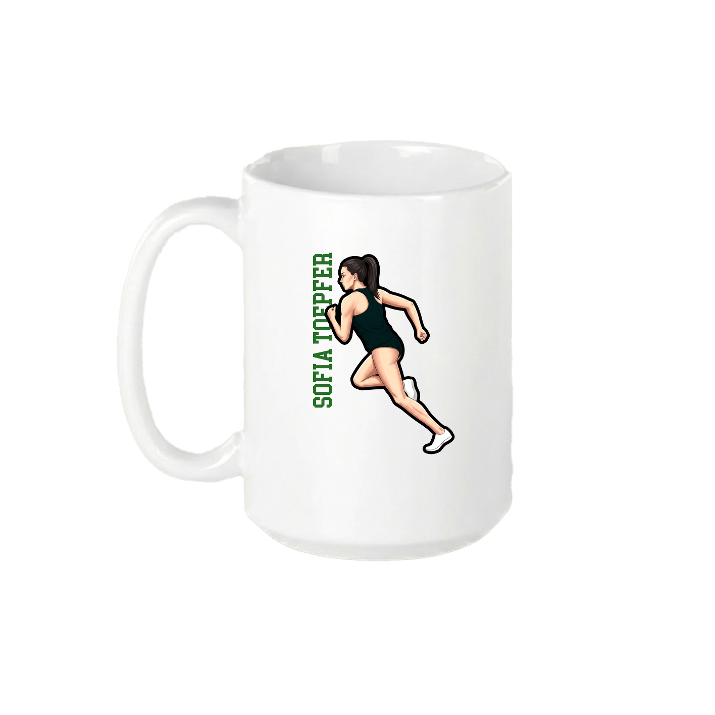 15oz Coffee Mug — Name Vertical in White