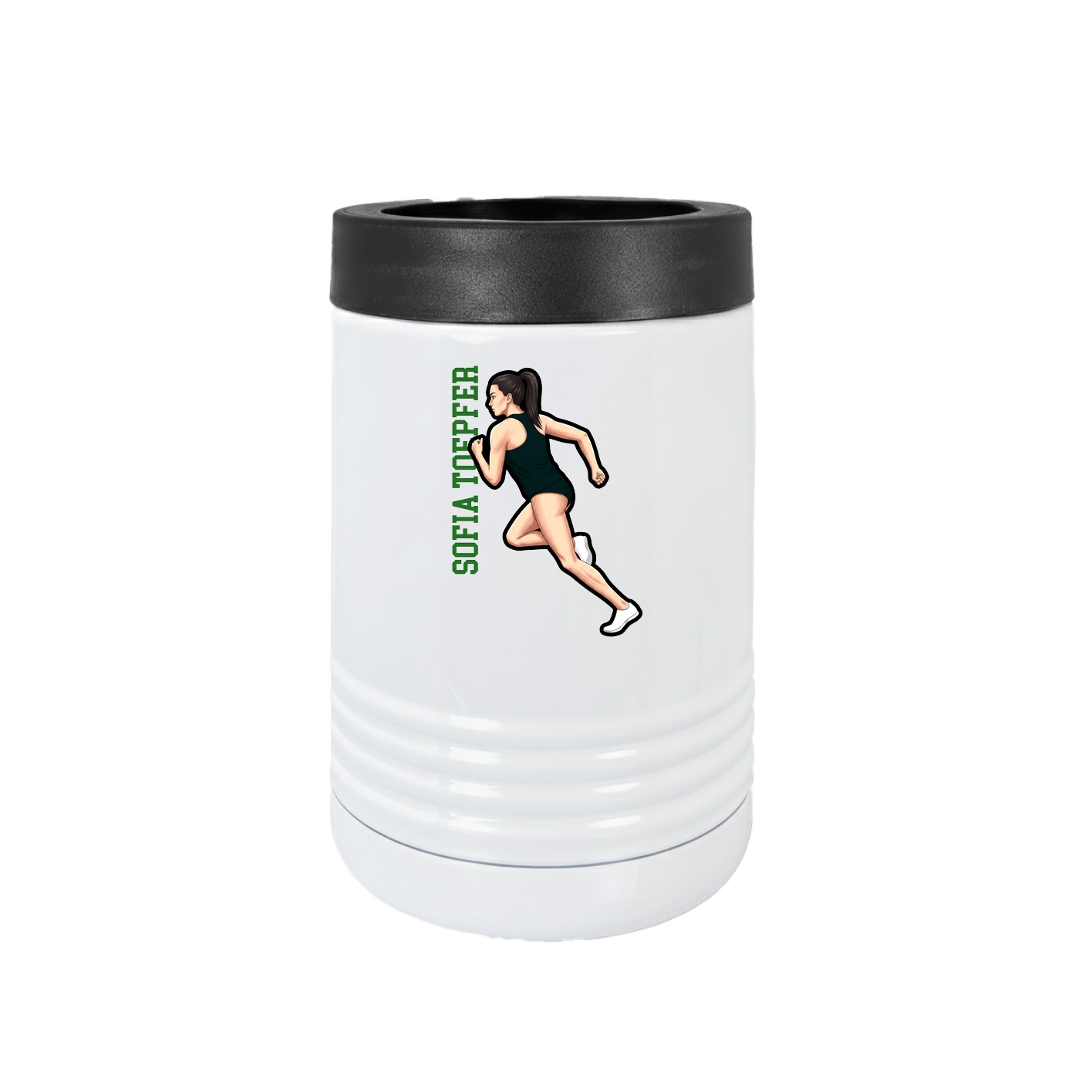 Beverage Holder — Name Vertical in White