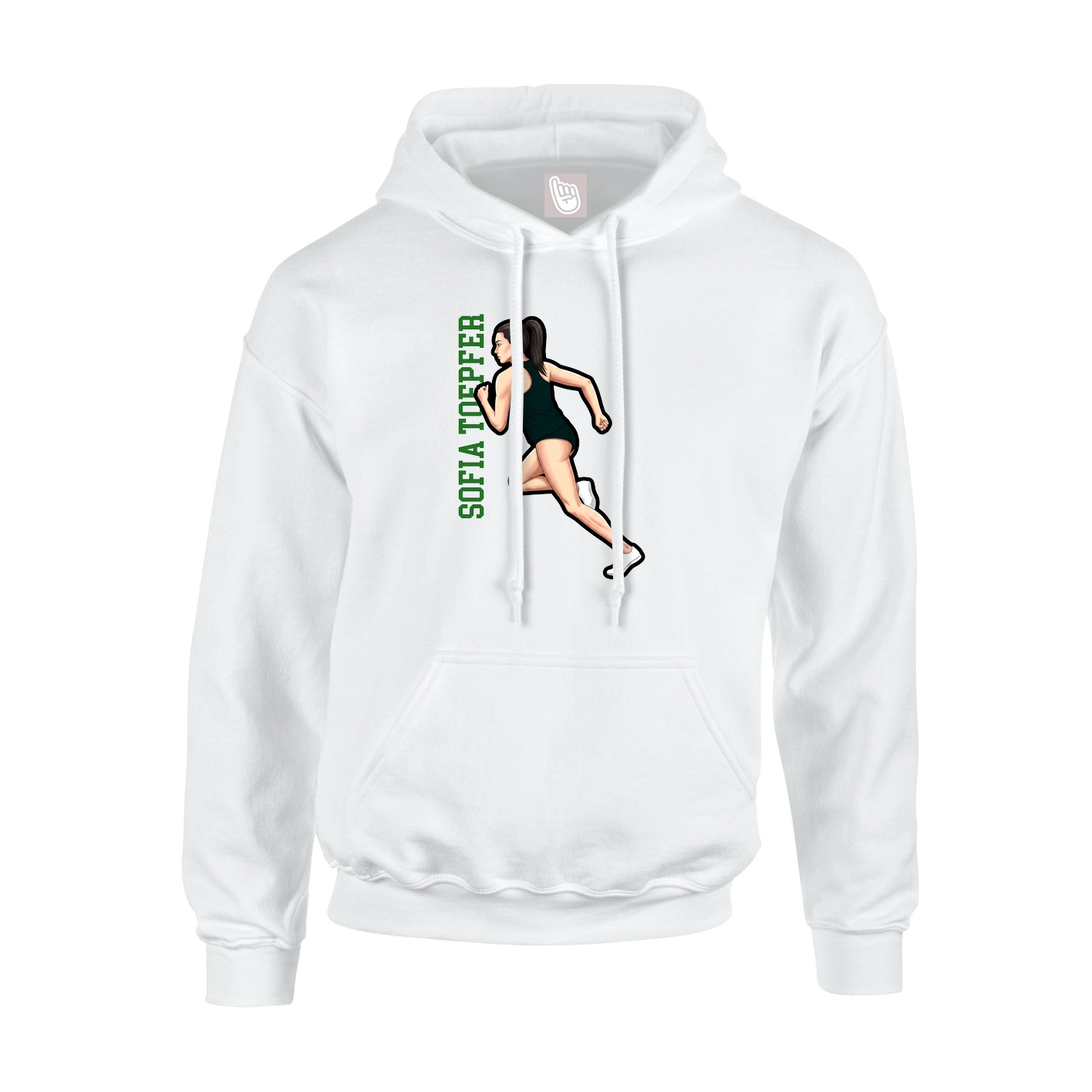 Hoodie — Name Vertical in White
