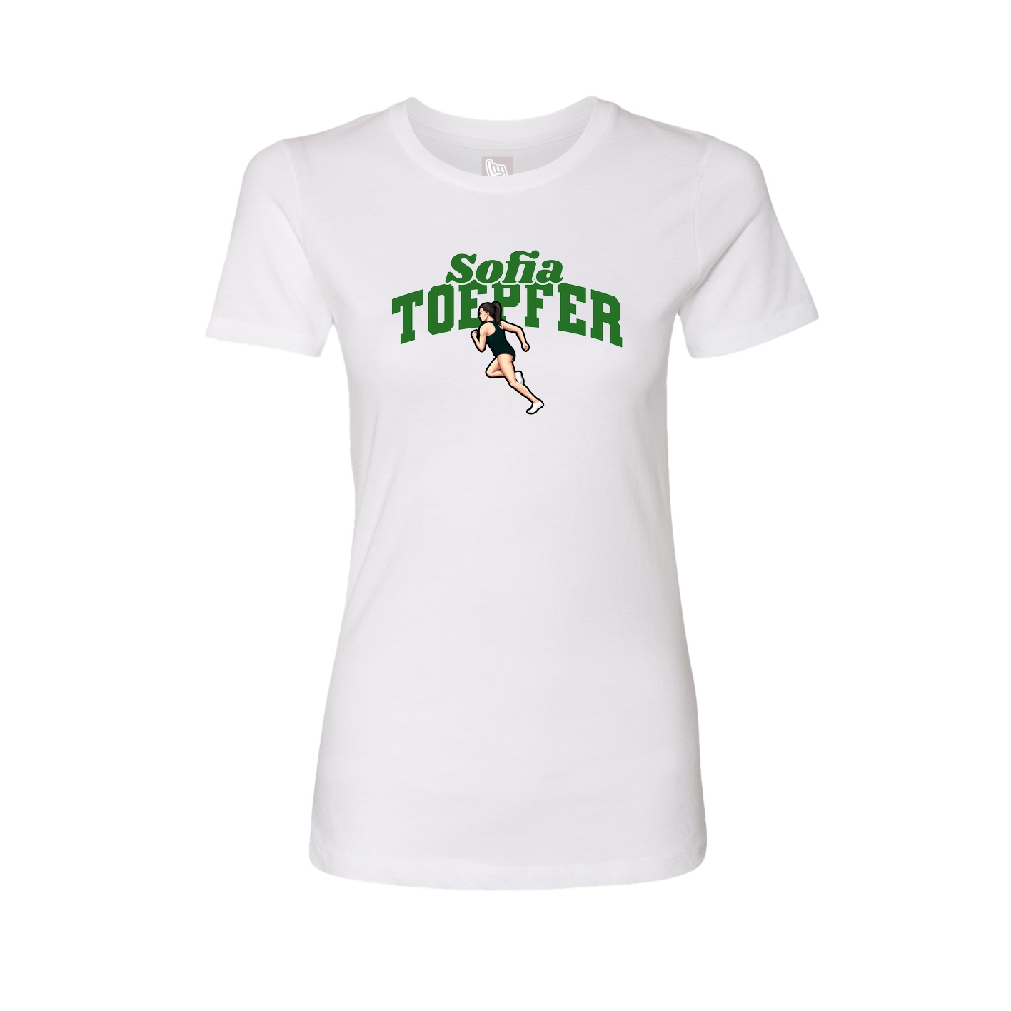 Fitted Women's Tee — Signature Arch in White