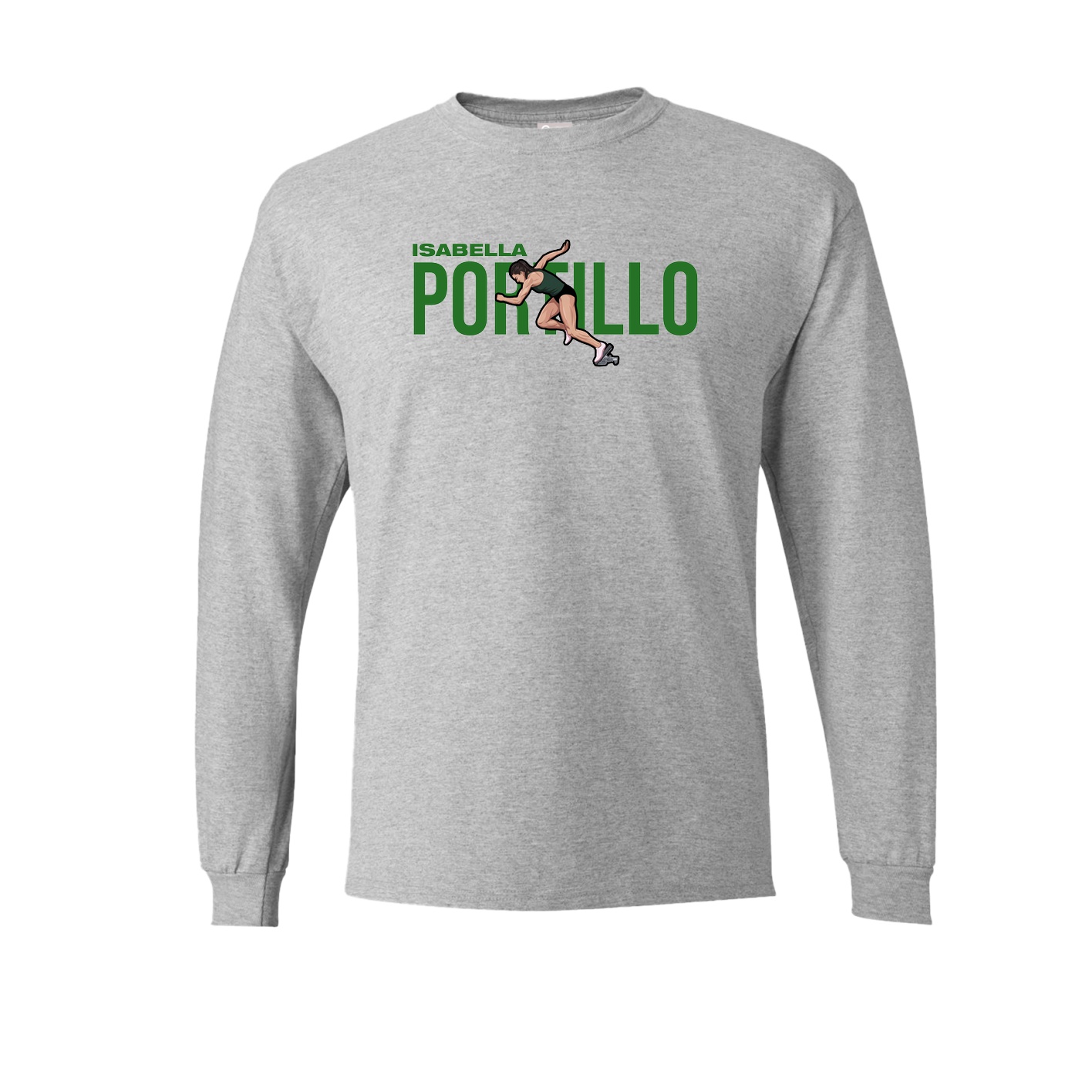 Long Sleeve Tee — Player Name in Grey