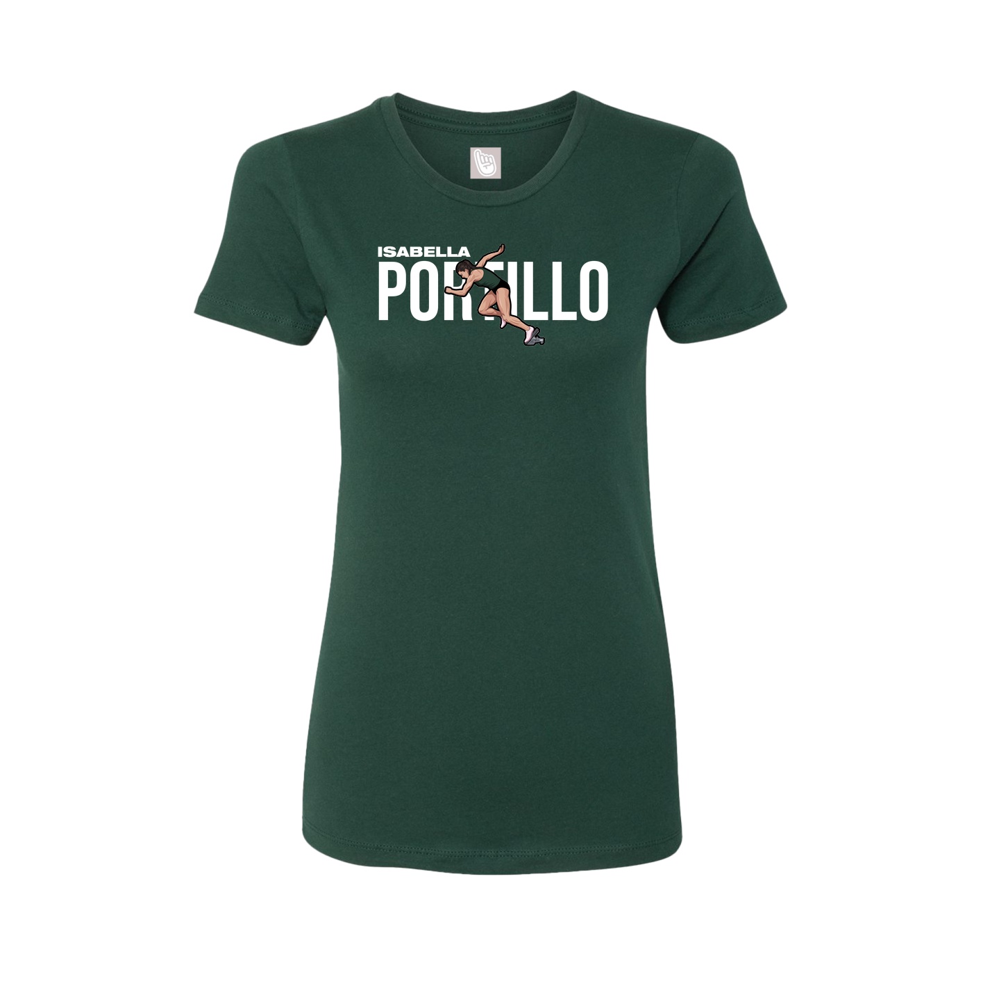 Fitted Women's Tee — Player Name in Green