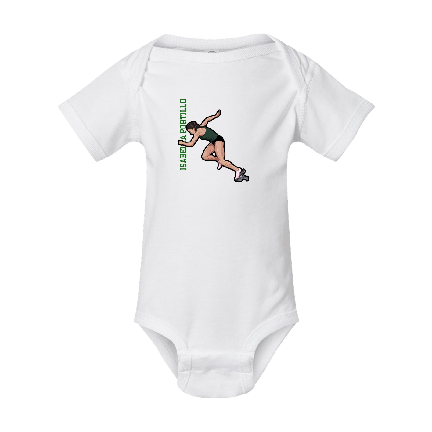 Baby Onesie — Name Vertical in White