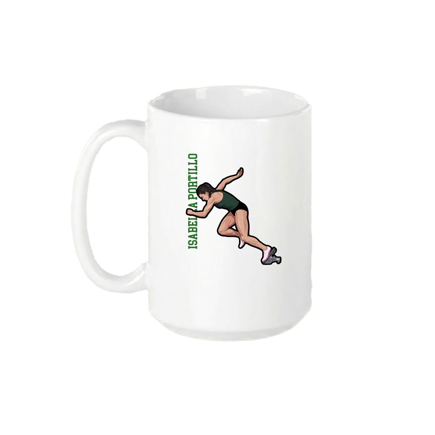 15oz Coffee Mug — Name Vertical in White
