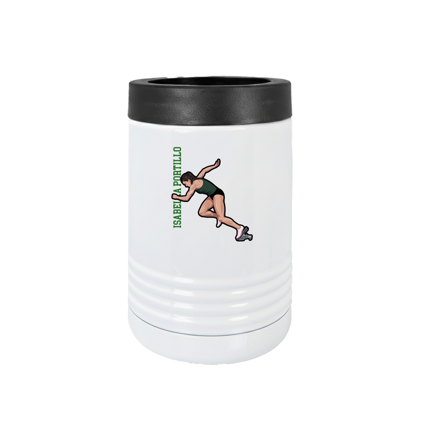 Beverage Holder — Name Vertical in White