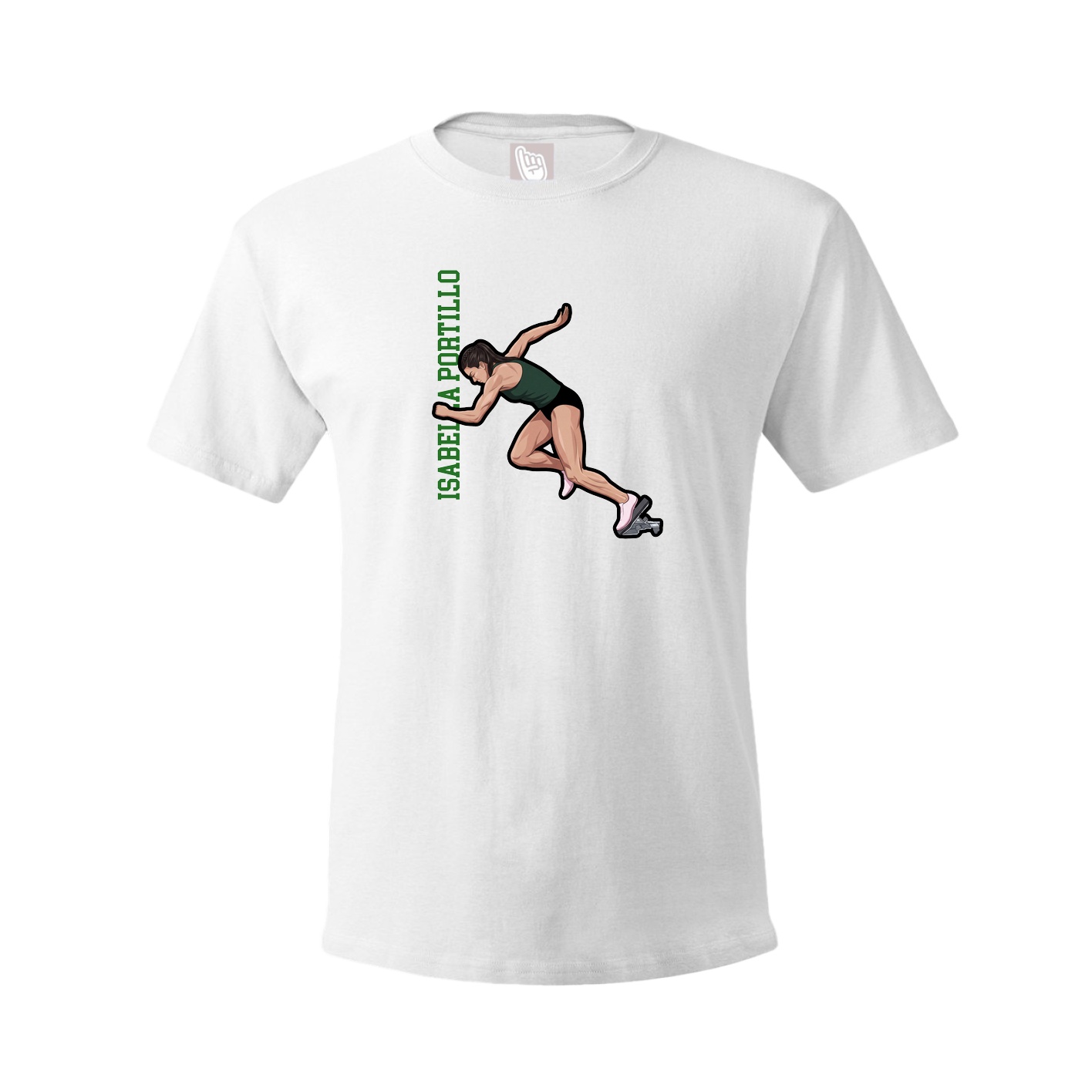 Tee — Name Vertical in White
