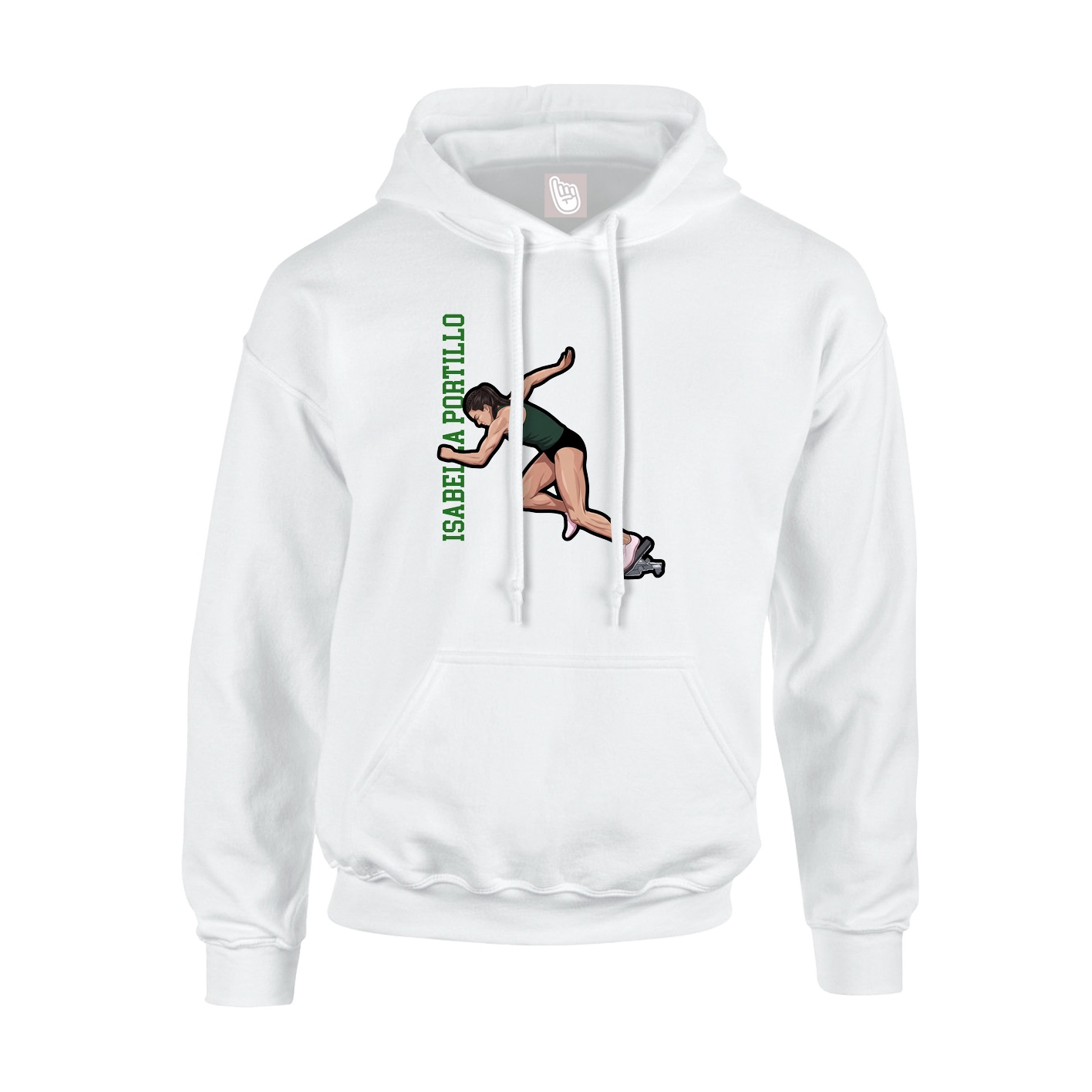 Youth Hoodie — Name Vertical in White