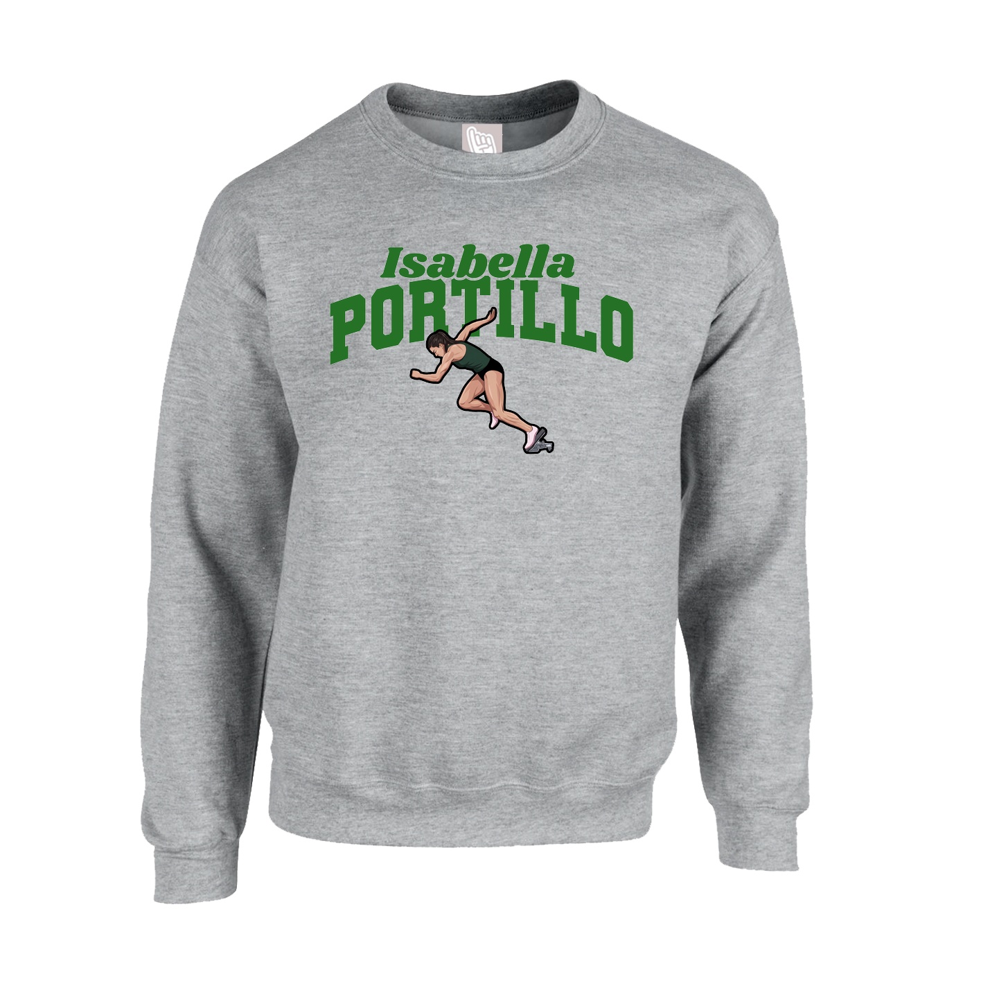 Fleece Crew — Signature Arch in Grey