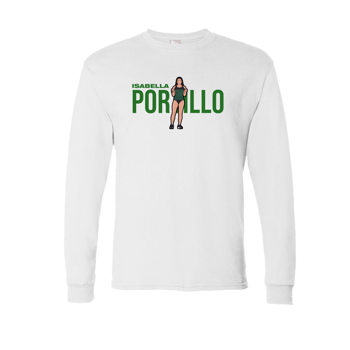 Long Sleeve Tee — Player Name in White